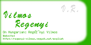 vilmos regenyi business card